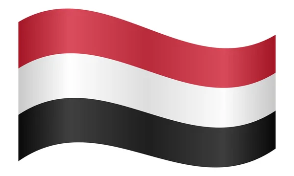 也门挥舞的旗帜 — 图库矢量图片