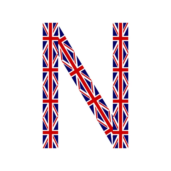 Буква N из флагов Соединенного Королевства — стоковый вектор