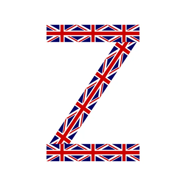 İngiltere bayrakları yapılan Z harfi — Stok Vektör