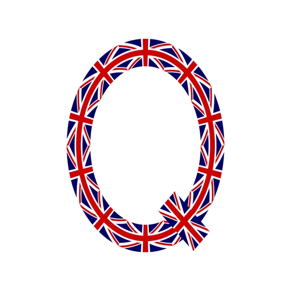 Буква Q из флагов Соединенного Королевства — стоковый вектор