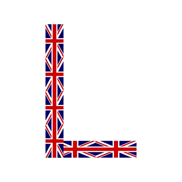 İngiltere bayrakları yapılan L harfi — Stok Vektör