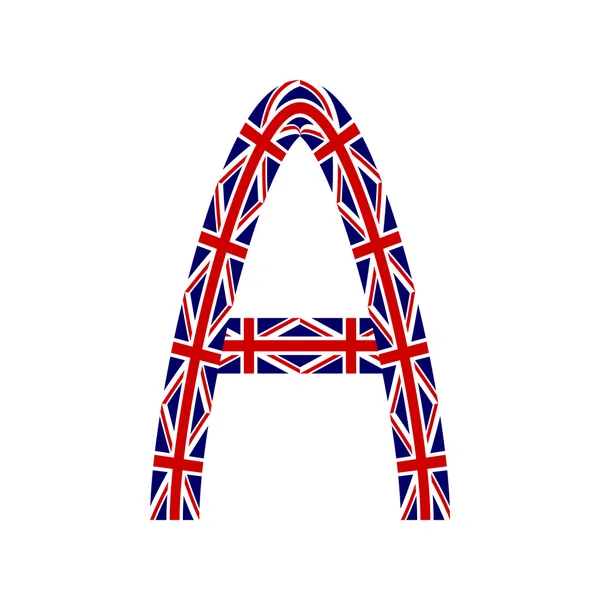 İngiltere bayrakları yapılan A harfi — Stok Vektör