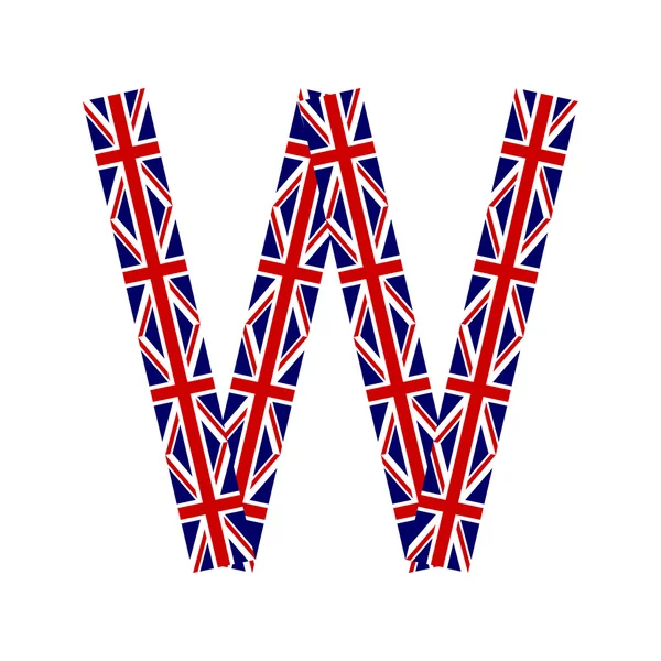 Mektup İngiltere bayrakları yapılan W — Stok Vektör