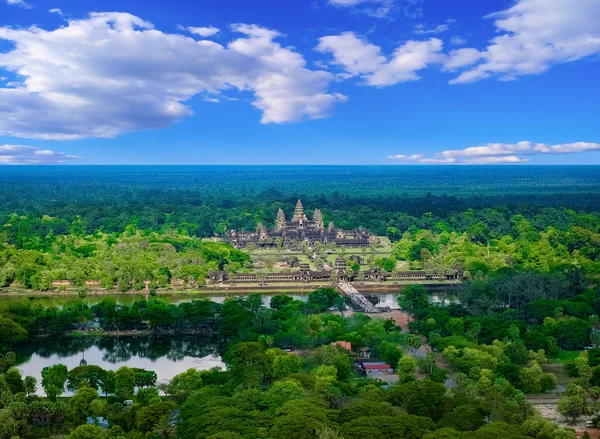 Vue Aérienne du Temple Angkor Wat, Siem Reap, Cambodge — Photo