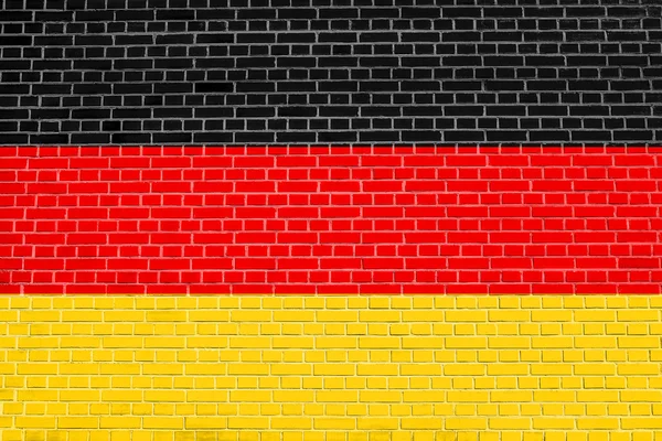 德国上砖的纹理背景墙上的标志 — 图库照片