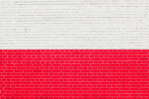 Flag of Poland on brick wall texture background — Stock Photo, Image