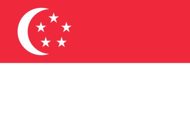 Singapur bayrağı doğru oranları ve renklerde
