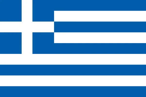 Drapeau de la Grèce en taille, proportions et couleurs correctes. Dimensions précises. drapeau national grec . — Image vectorielle