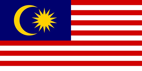 Bendera Malaysia dalam proporsi dan warna yang benar - Stok Vektor