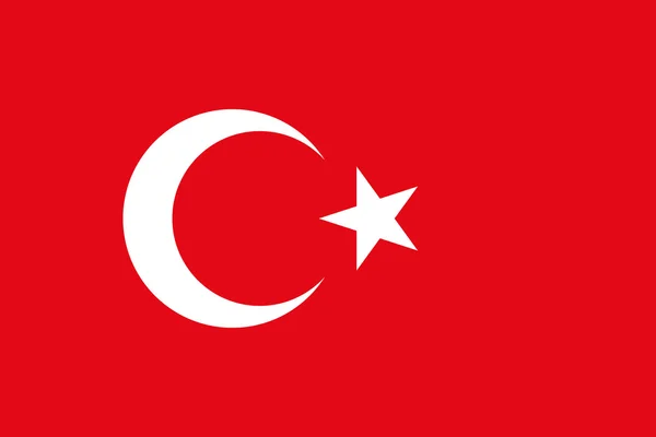 Bandera de Turquía en proporciones y colores correctos — Vector de stock