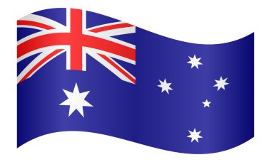 Avustralya beyaz arka plan üzerinde sallayarak bayrak