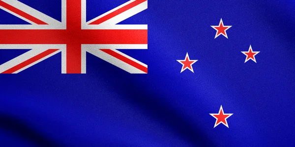 Flag of New Zealand waving with fabric texture