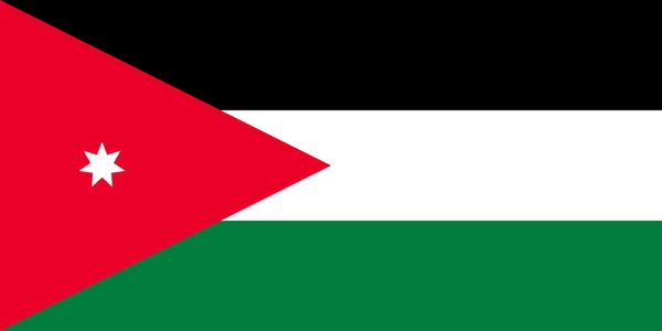 Flagge Jordaniens in den richtigen Proportionen und Farben — Stockvektor