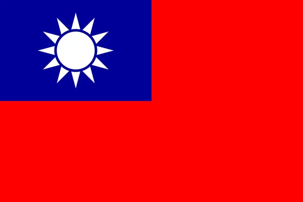 Vlag van Taiwan in de juiste verhoudingen en kleuren — Stockvector