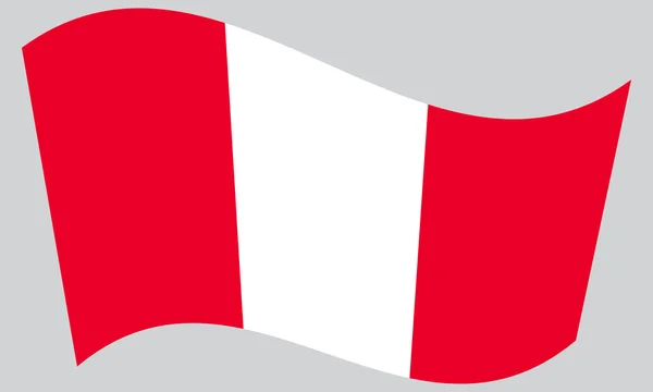 Прапор Перу махав на сірий фон — стоковий вектор