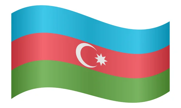 Bandera de Azerbaiyán ondeando sobre fondo blanco — Vector de stock