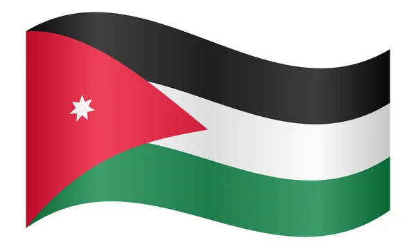 Beyaz arka plan üzerinde sallayarak Jordan bayrağı — Stok Vektör