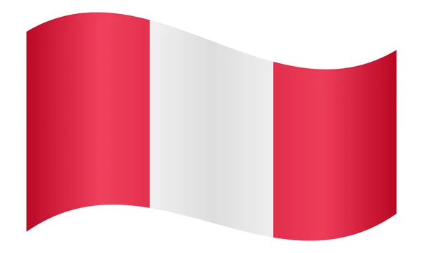 Flag of Peru waving on white background — Stock Vector