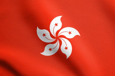 Kumaş dokulu ve Hong Kong sallayarak bayrak