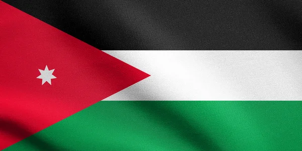 Jordanische Flagge mit Stoff-Textur — Stockfoto