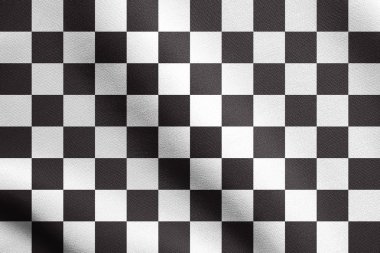 Kumaş dokusu ile sallanan damalı yarış bayrağı