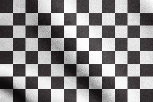 Checkered racing flag waving with fabric texture — Stock Photo, Image
