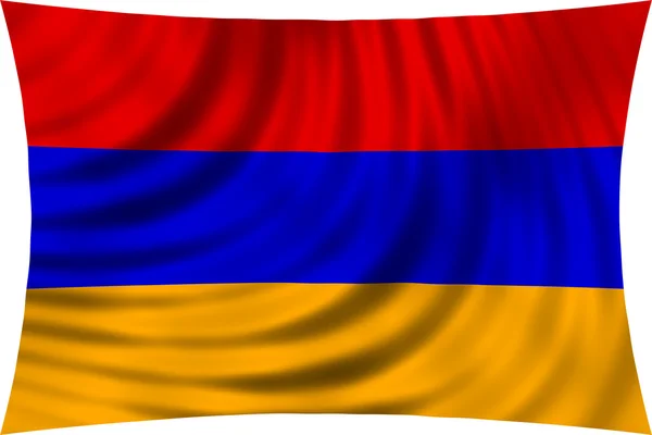 Armeniens flagga viftande i vinden isolerad på vitt — Stockfoto