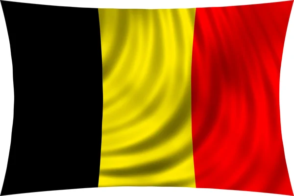 Flag of Belgium waving in wind isolated on white — Stock Photo, Image