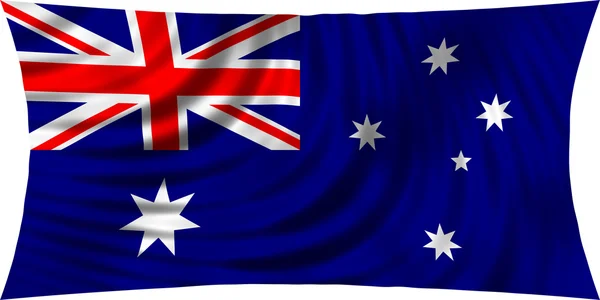 Australiens flagga viftande i vind isolerad på vitt — Stockfoto