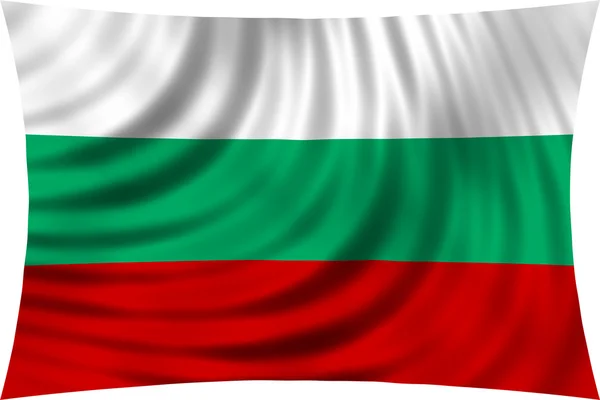 Bandera de Bulgaria ondeando en viento aislada sobre blanco —  Fotos de Stock