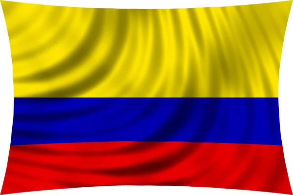 Flag of Colombia waving in wind isolated on white — Stock Photo, Image