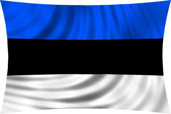 Bandera de Estonia ondeando con viento aislado sobre blanco —  Fotos de Stock