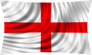 İngiltere bayrağı beyaz izole rüzgar sallayarak