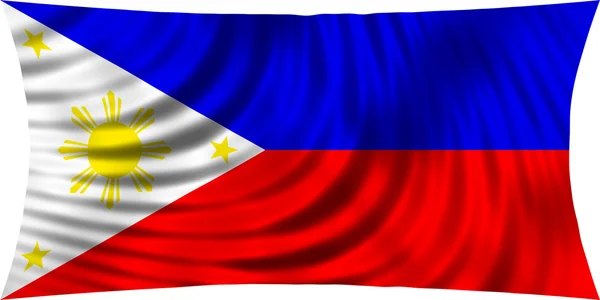 Bandera de Filipinas ondeando con viento aislado sobre blanco — Foto de Stock