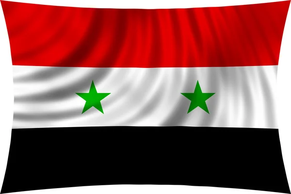 하얀 색으로 고립된 바람에 흔들리는 시리아의 국기 — 스톡 사진