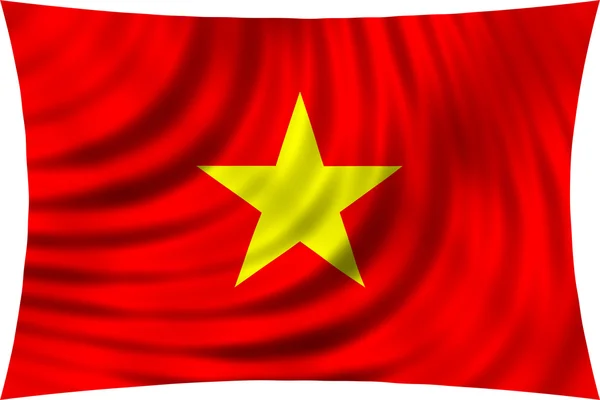 Vietnamesische Flagge weht im Wind vereinzelt auf weiß — Stockfoto