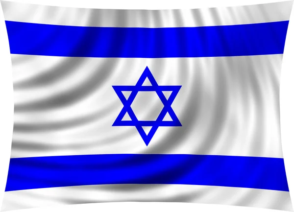 Flag of Israel waving in wind isolated on white — Stock Photo, Image