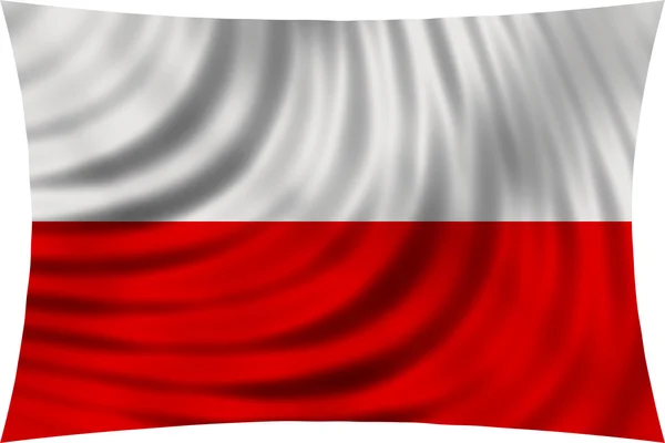 Flag of Poland waving in wind isolated on white — Stock Photo, Image