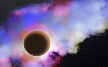 Derin uzay gezegen, yıldız ve Bulutsusu