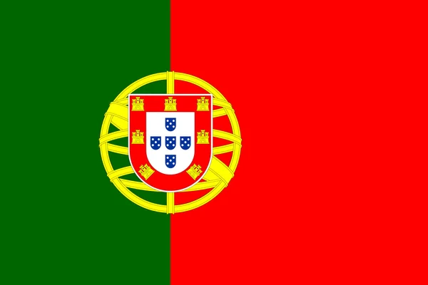 Flag of Portugal in correct proportions and colors — Stock Vector