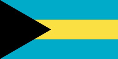 Bahamalar bayrağı doğru oranları ve renklerde