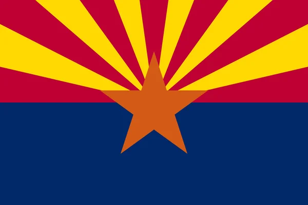 正しい縦横比や色でアリゾナ州の旗 — ストックベクタ