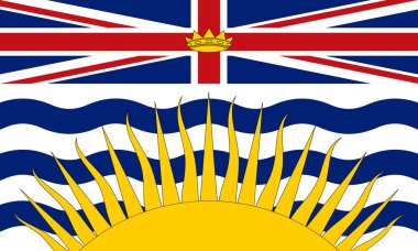 British Columbia bayrağı doğru boyut ve renklerde