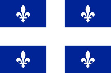 Quebec bayrağı doğru oranları ve renklerde