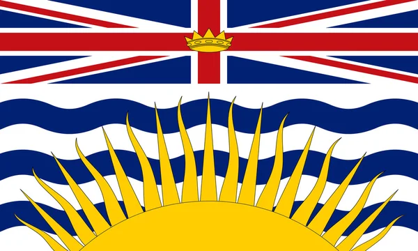 Flag of British Columbia in correct size and colors — Stock Vector