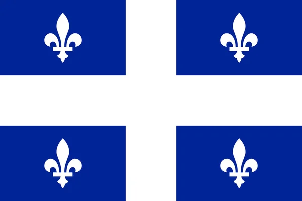 Vlag van Québec in de juiste verhoudingen en kleuren — Stockvector