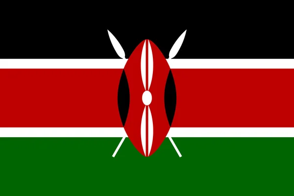 Kenya bayrağı doğru oranları ve renklerde — Stok Vektör