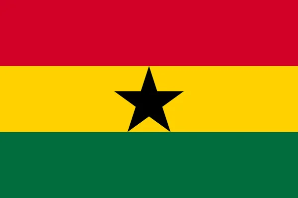 Drapeau du Ghana en proportions et couleurs correctes — Image vectorielle