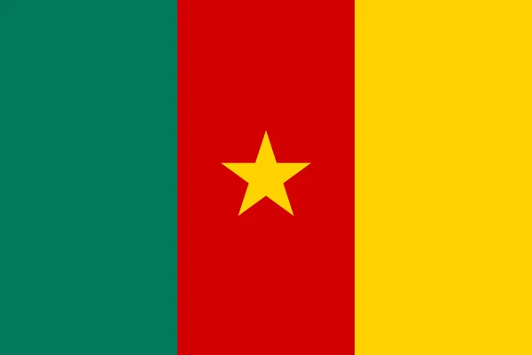 Drapeau du Cameroun en proportions et couleurs correctes — Image vectorielle