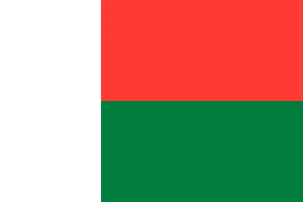 Flagge von Madagaskar korrekte Proportionen und Farben — Stockvektor